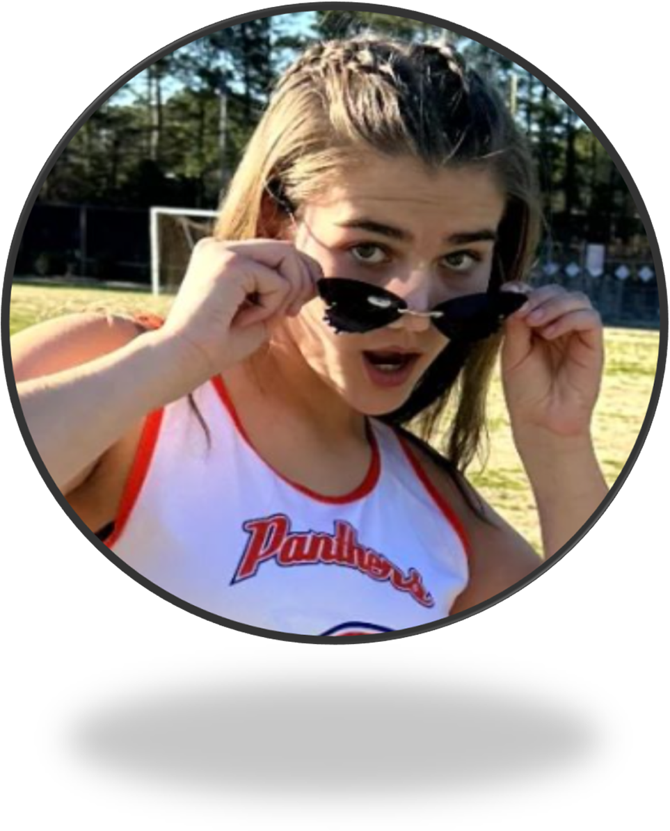 A person holding sunglasses in front of her face

Description automatically generated